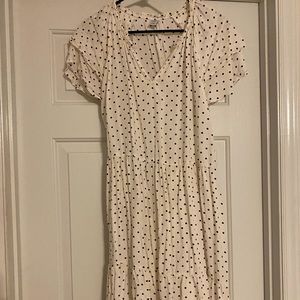 Old navy size L white polka dot dress
